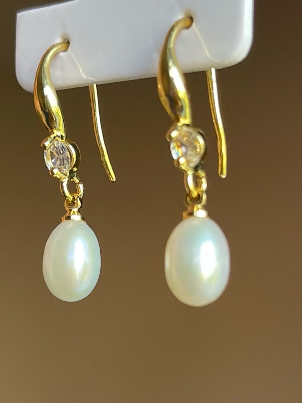 Freshwater Pearl Drop Earrings with 925 Sterling Silver Hooks - Picture 3 of 5